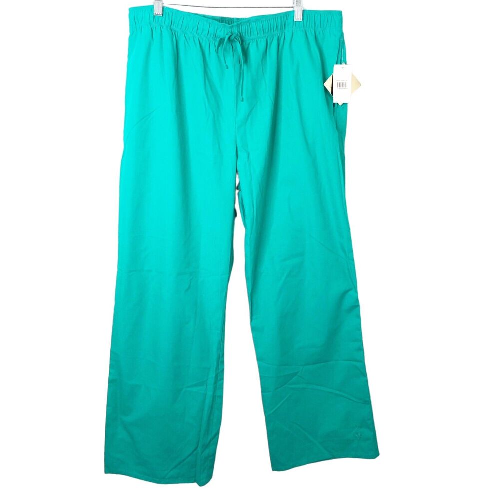 Baby Phat NWT Women's Green Flare Leg Drawstring Scrub Pants Size XL